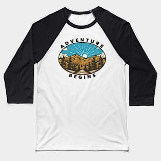 Adventure Nature Badge Illustration Baseball T-Shirt